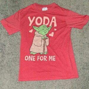 Star Wars Sz Xs Womens Red Baby Yoda T Shirt